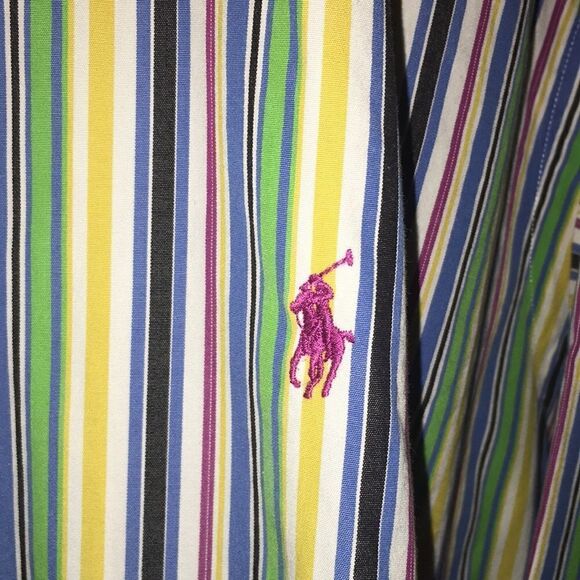 Rainbow Stripe pony Classy Ralph Lauren polo shirt - Picture 2 of 3